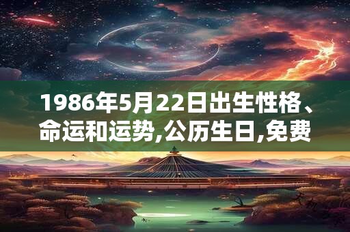 1986年5月22日出生性格、命运和运势,公历生日,免费算命