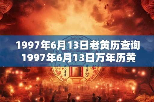 1997年6月13日老黄历查询 1997年6月13日万年历黄道吉日