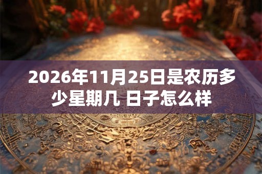 2026年11月25日是农历多少星期几 日子怎么样