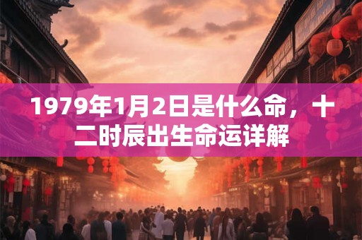 1979年1月2日是什么命，十二时辰出生命运详解