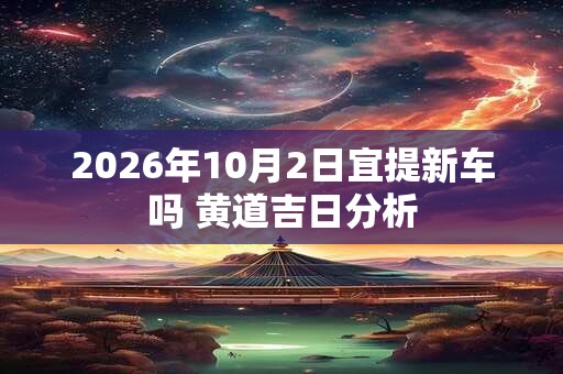 2026年10月2日宜提新车吗 黄道吉日分析