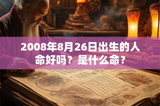 2008年8月26日出生的人命好吗？是什么命？