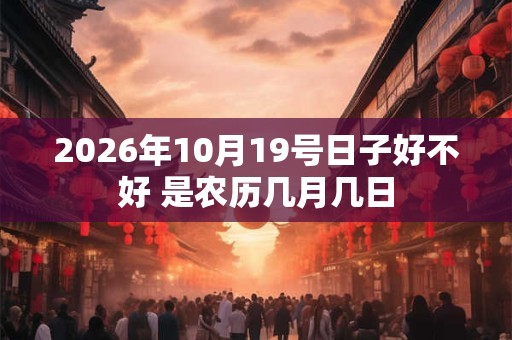 2026年10月19号日子好不好 是农历几月几日