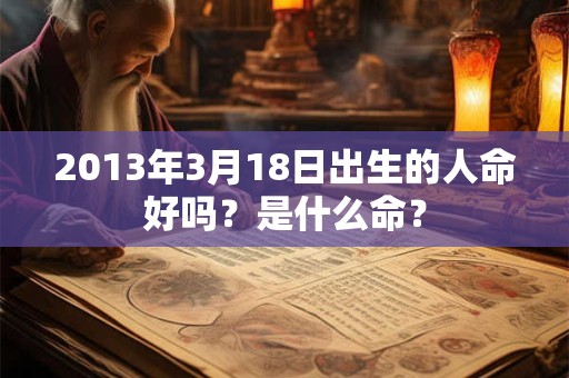 2013年3月18日出生的人命好吗？是什么命？