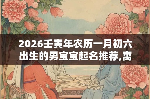 2026壬寅年农历一月初六出生的男宝宝起名推荐,寓意吉祥