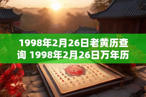 1998年2月26日老黄历查询 1998年2月26日万年历黄道吉日
