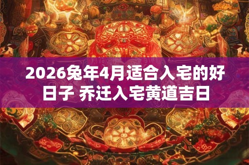 2026兔年4月适合入宅的好日子 乔迁入宅黄道吉日