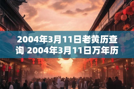 2004年3月11日老黄历查询 2004年3月11日万年历黄道吉日 2004年3月11日老黄历查询 2004年3月11日万年历黄道吉日