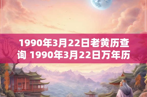 1990年3月22日老黄历查询 1990年3月22日万年历黄道吉日