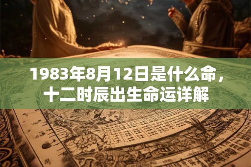 1983年8月12日是什么命，十二时辰出生命运详解