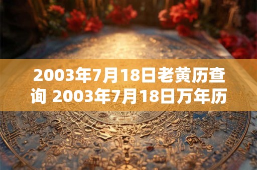 2003年7月18日老黄历查询 2003年7月18日万年历黄道吉日