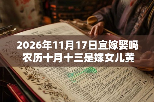 2026年11月17日宜嫁娶吗 农历十月十三是嫁女儿黄道吉日吗