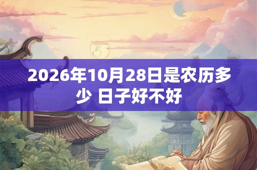 2026年10月28日是农历多少 日子好不好