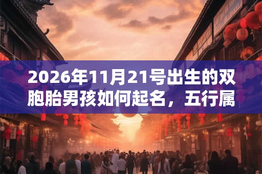 2026年11月21号出生的双胞胎男孩如何起名，五行属什么