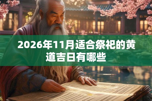 2026年11月适合祭祀的黄道吉日有哪些