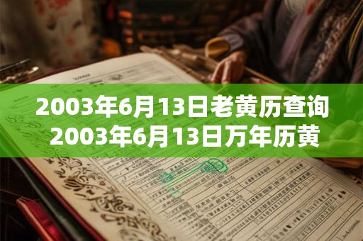 2003年6月13日老黄历查询 2003年6月13日万年历黄道吉日