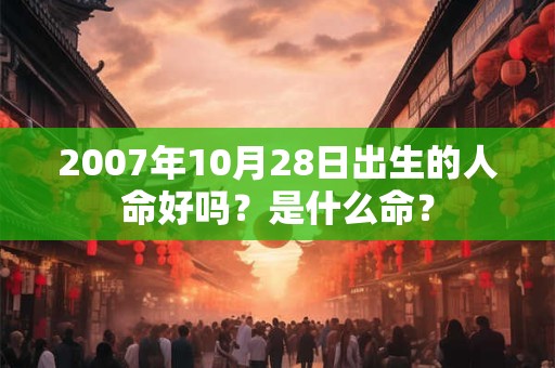 2007年10月28日出生的人命好吗？是什么命？