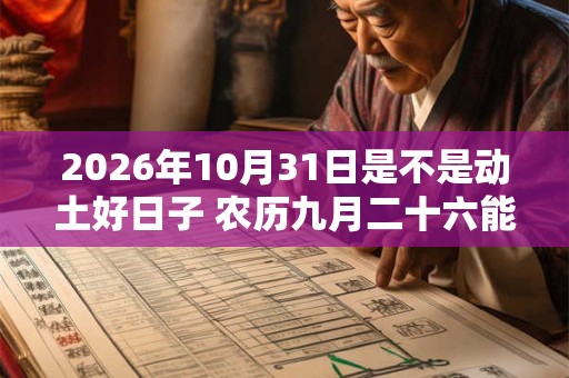 2026年10月31日是不是动土好日子 农历九月二十六能动土吗