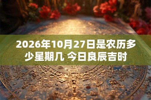 2026年10月27日是农历多少星期几 今日良辰吉时