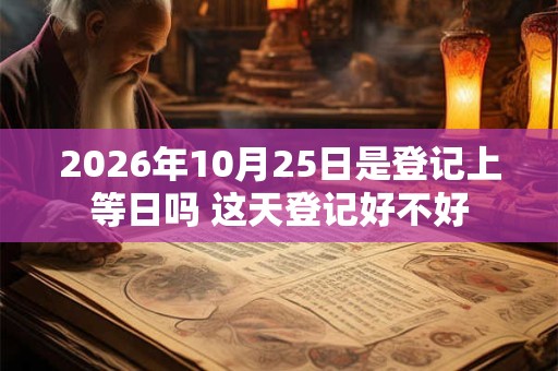 2026年10月25日是登记上等日吗 这天登记好不好