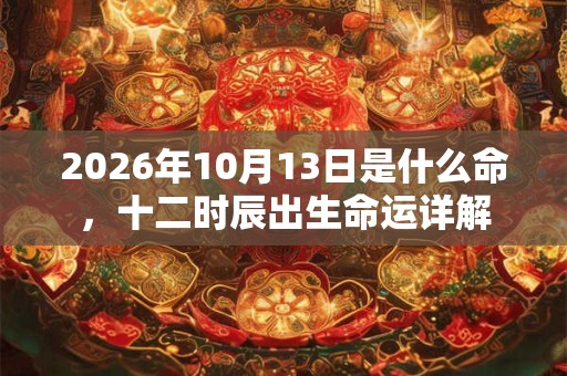 2026年10月13日是什么命，十二时辰出生命运详解