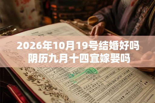 2026年10月19号结婚好吗 阴历九月十四宜嫁娶吗