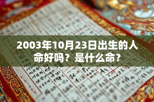 2003年10月23日出生的人命好吗？是什么命？