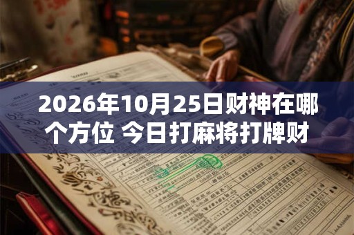 2026年10月25日财神在哪个方位 今日打麻将打牌财运方位！