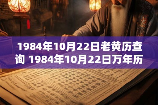1984年10月22日老黄历查询 1984年10月22日万年历黄道吉日