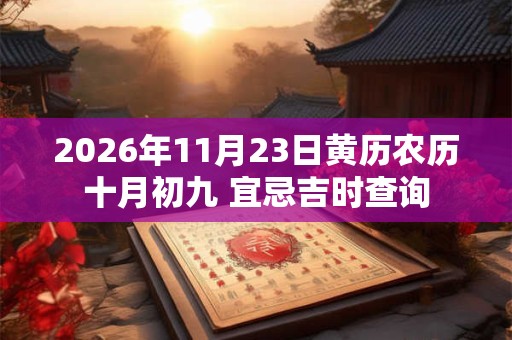 2026年11月23日黄历农历十月初九 宜忌吉时查询