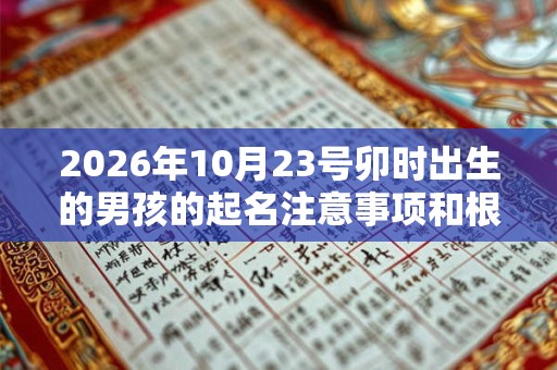 2026年10月23号卯时出生的男孩的起名注意事项和根据