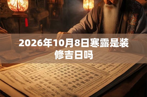 2026年10月8日寒露是装修吉日吗