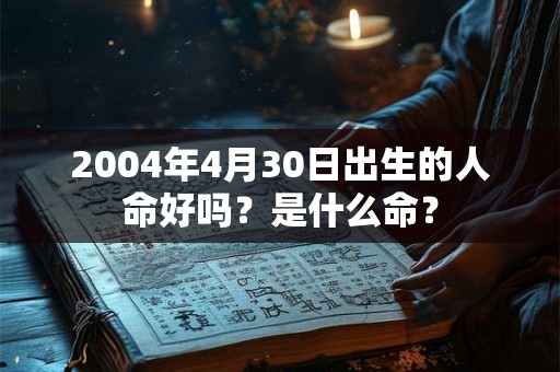 2004年4月30日出生的人命好吗？是什么命？