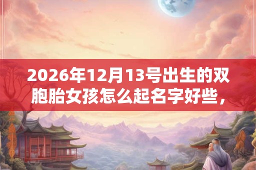 2026年12月13号出生的双胞胎女孩怎么起名字好些,五行属什么? 2026年12月13号出生的双胞胎女孩怎么起名字好些,五行属什么?
