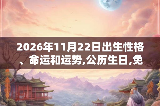 2026年11月22日出生性格、命运和运势,公历生日,免费算命