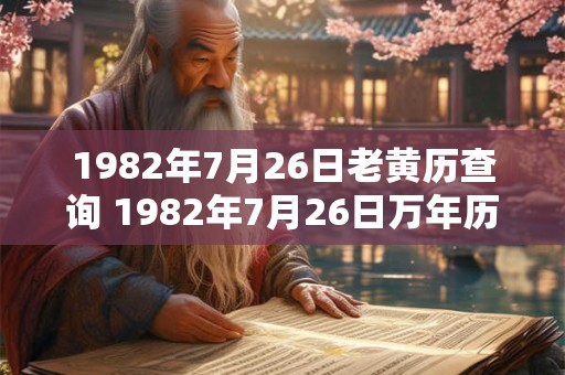 1982年7月26日老黄历查询 1982年7月26日万年历黄道吉日