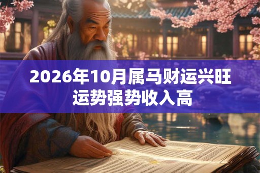 2026年10月属马财运兴旺 运势强势收入高 2026年10月属马财运兴旺 运势强势收入高