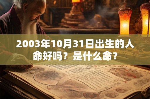 2003年10月31日出生的人命好吗？是什么命？