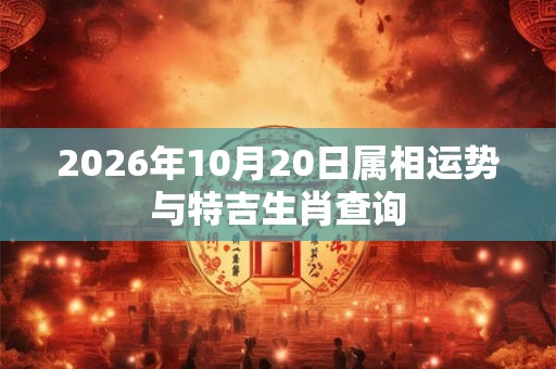 2026年10月20日属相运势与特吉生肖查询