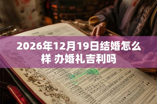 2026年12月19日结婚怎么样 办婚礼吉利吗 2026年12月19日结婚怎么样 办婚礼吉利吗