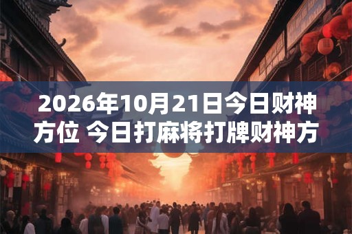 2026年10月21日今日财神方位 今日打麻将打牌财神方位！
