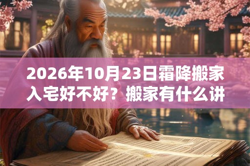 2026年10月23日霜降搬家入宅好不好？搬家有什么讲究和忌讳？