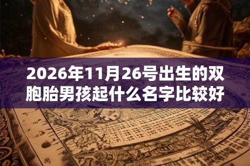 2026年11月26号出生的双胞胎男孩起什么名字比较好，五行属什么