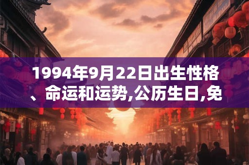1994年9月22日出生性格、命运和运势,公历生日,免费算命 1994年9月22日出生性格、命运和运势,公历生日,免费算命