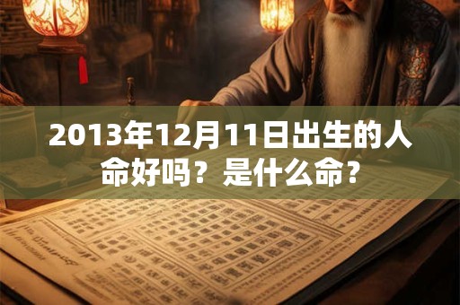 2013年12月11日出生的人命好吗？是什么命？