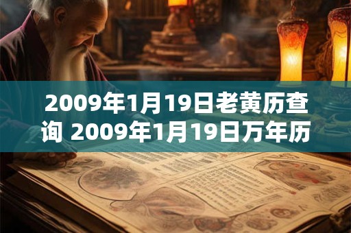 2009年1月19日老黄历查询 2009年1月19日万年历黄道吉日