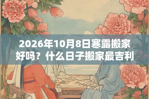 2026年10月8日寒露搬家好吗？什么日子搬家最吉利？