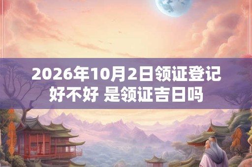 2026年10月2日领证登记好不好 是领证吉日吗