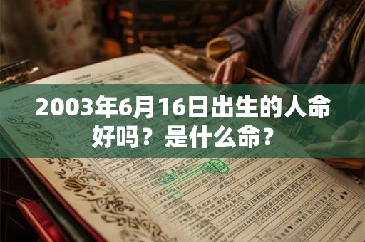 2003年6月16日出生的人命好吗？是什么命？