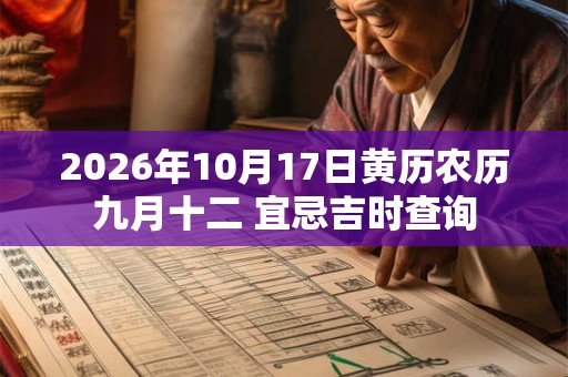 2026年10月17日黄历农历九月十二 宜忌吉时查询